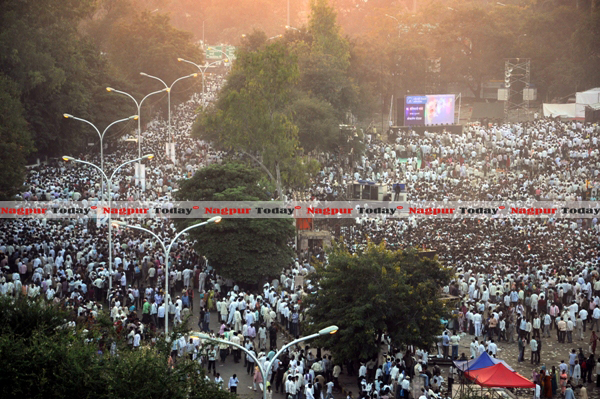 All roads lead to Kasturchand Park  A sea of crowd followed their way to the big venue on Thursday.  