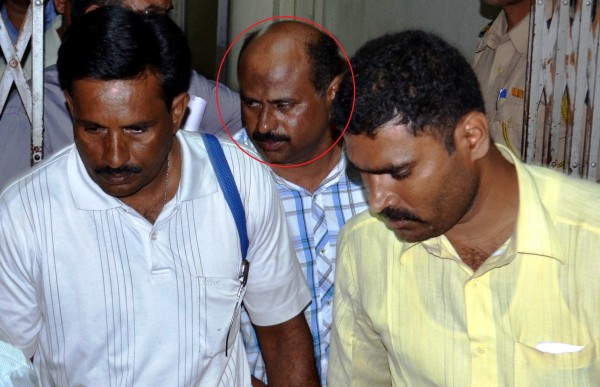 File photo of Rautwar (circled in red) during his arrest at Sonegaon Police Station