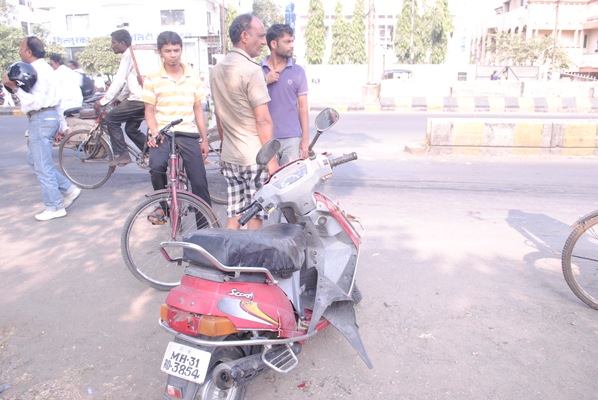 Same Scooty which was hit by the car