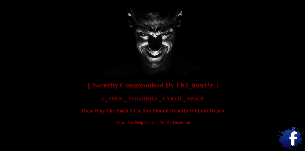 VCA official website hacked