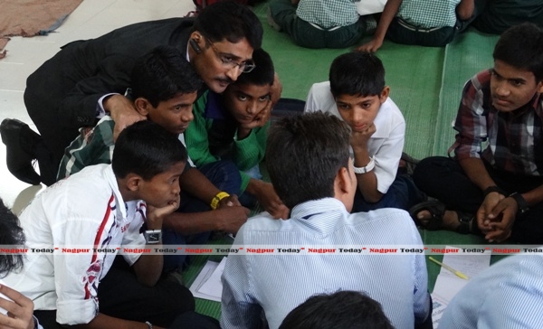 A humble moment of Professor with the school students!