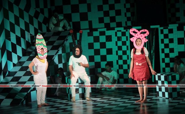 Play being staged and enjoyed by the spectators at the Stagecraft play 'Alice In Wonderland'