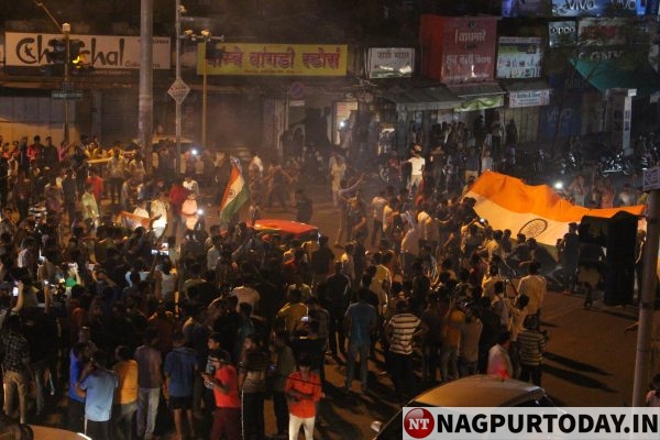 Fans in Dharampeth Nagpur Celebrates as India Crush Pakistan To Make It ...