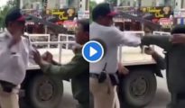 Video: Nagpur Traffic cop slaps security guard over ‘No Parking’ issue, social media goes abuzz