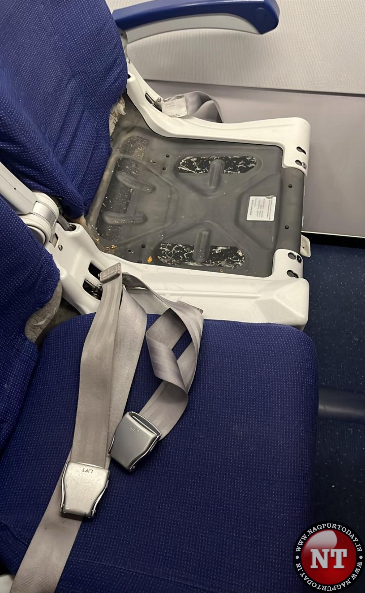 In-Flight Surprise: Passenger shocked as seat cushion goes missing on  Pune-Nagpur IndiGo journey! 