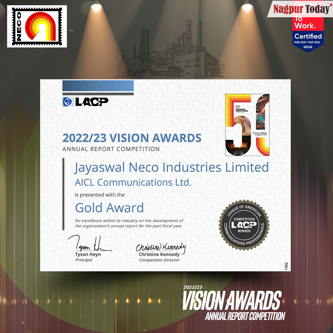 Jayaswal Neco Industries clinches Gold at Prestigious Global Awards for ...