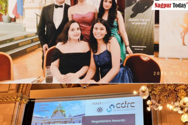 MNLU Nagpur All-Girls Team Wins Best Negotiation Advocacy Award at Vienna Competition