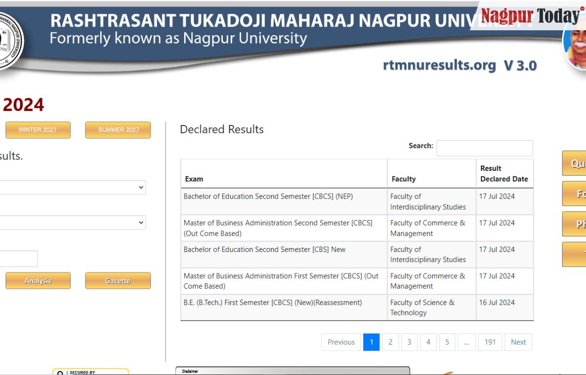 RTMNU Releases 2024 Semester Exam Results