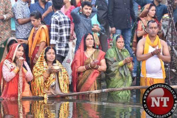 Chhath Puja Celebrated with Devotion in Nagpur – Sandhya Arghya Marks the Evening Rituals