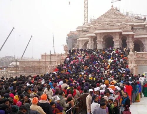 Thousands flock to Ayodhya on consecration anniv