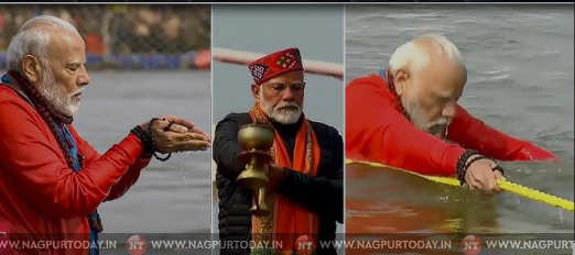 Divine moment: PM Modi takes holy dip at Maha Kumbh, offers prayers